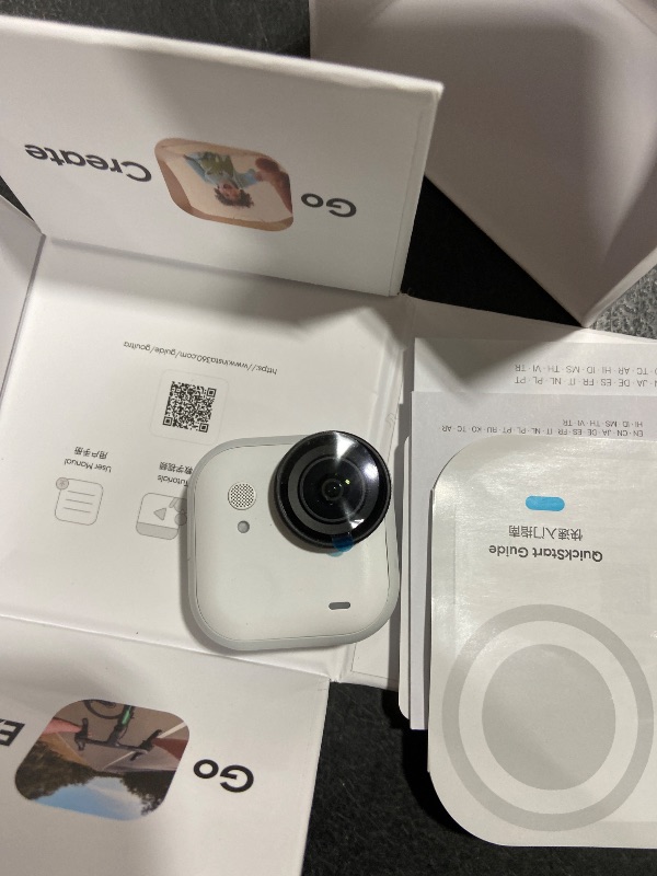 Photo 1 of Insta360 GO Ultra - Small 4K Vlogging Camera, Hands-Free, POV Cam, 1/1.28" Sensor, 53g Lightweight, 156° FOV, 200 Min Battery Life, Magnetic Wearable Action Camera for Sports, Vlog
