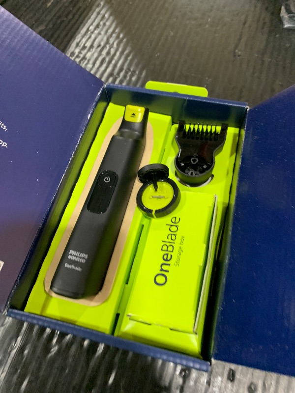 Photo 1 of Philips Norelco OneBlade Pro 360 Face + Body Electric Shaver, Beard Trimmer and Groomer, with 360 Blade Technology, 14-Length Precision Comb, Body Kit, Soft Pouch, Model QP6542/70