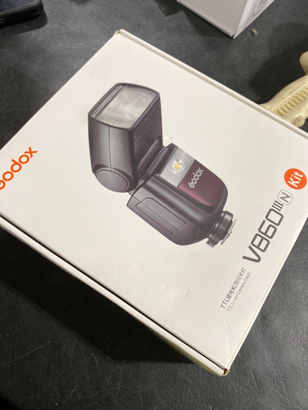 Photo 1 of Godox V860III-N TTL Camera Speedlight for Nikon, GN60 76Ws 2.4G Wireless X System, HSS 1/8000s, 2600mAh 480 Flashes, 10-Level LED Modeling Light, Auto Zoom 20-200mm