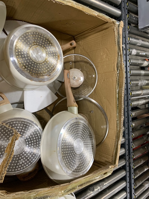 Photo 1 of MISSING UTENSILS------------------------------------------------- 25Pcs Pots and Pans Set Non Stick, Ceramic Cookware with Titanium-Reinforced Nonstick Coating, PFAS-Free & Induction Ready, Long-Lasting Performance, Full Kitchen Set with 3 Casseroles