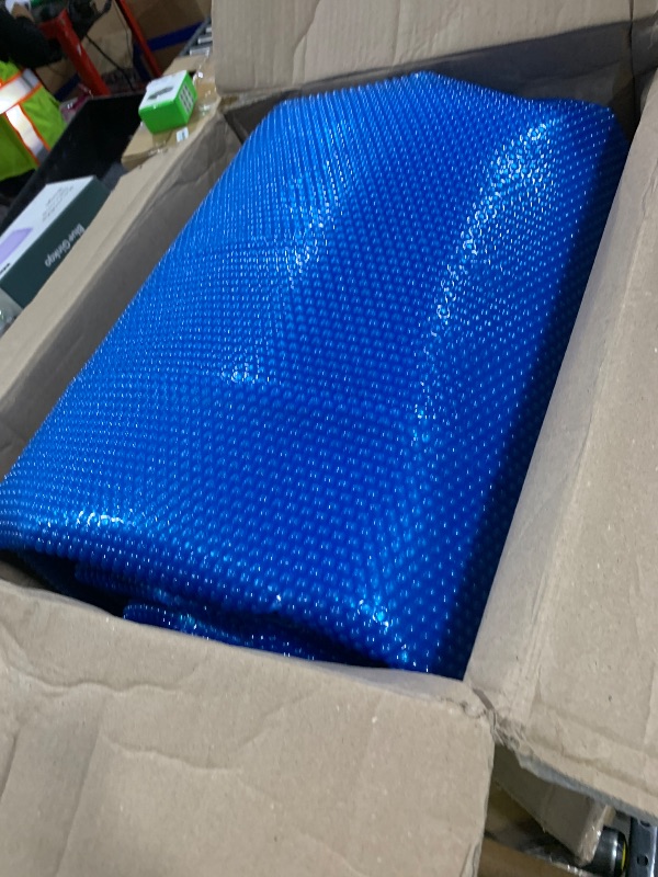 Photo 1 of VEVOR Solar Pool Cover, 32 x 16 ft Rectangle Solar Cover 12 mil for Pools, Inground Above Ground Swimming Pool Solar Blanket with Bubble, Heat Retaining Solar Covers Blue