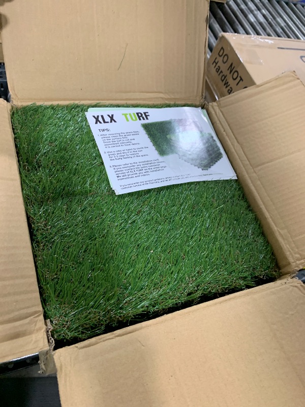 Photo 1 of XLX TURF Artificial Grass Tiles Interlocking Outdoor Turf 12"x12" 18 Pack