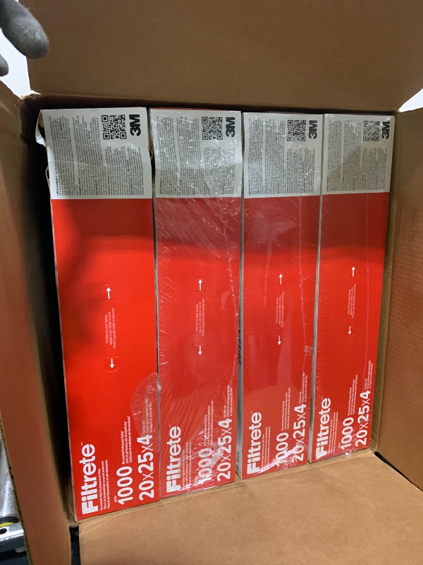 Photo 1 of Filtrete 20x25x4 Air Filter MERV 11, MPR 1000 Micro Allergen Defense, 4-Pack