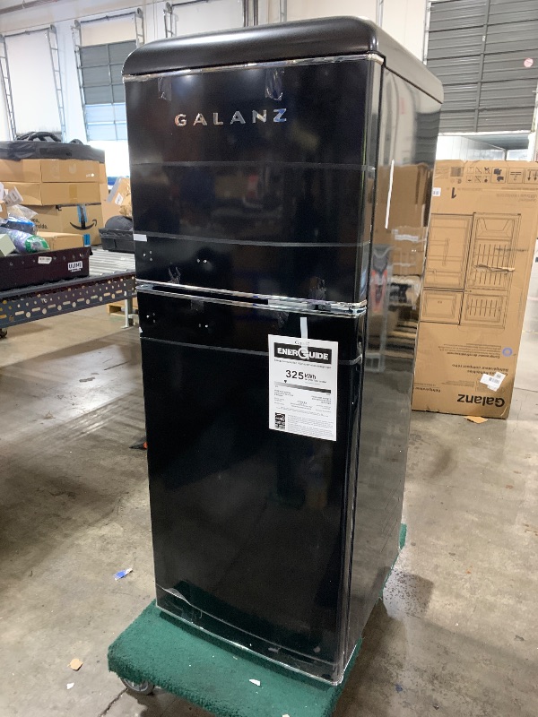Photo 1 of Galanz GLR46TRDER Retro Compact Refrigerator with Freezer Mini Fridge with Dual Door, Adjustable Mechanical Thermostat, 4.6 Cu Ft, Red (Black)
