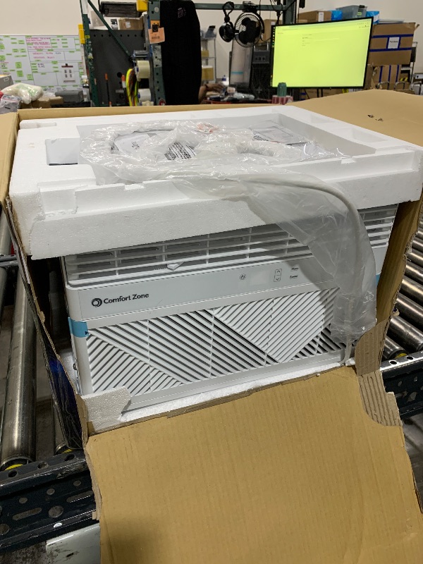Photo 1 of Comfort Zone Window Mounted Smart Wi-Fi Room Air Conditioner with Remote Control, 8,000 BTU, Digital Display, 4 Speed Settings, 4 Mode Settings, 24-Hour Timer, Sleep Setting, and Eco Mode, CZ12758
