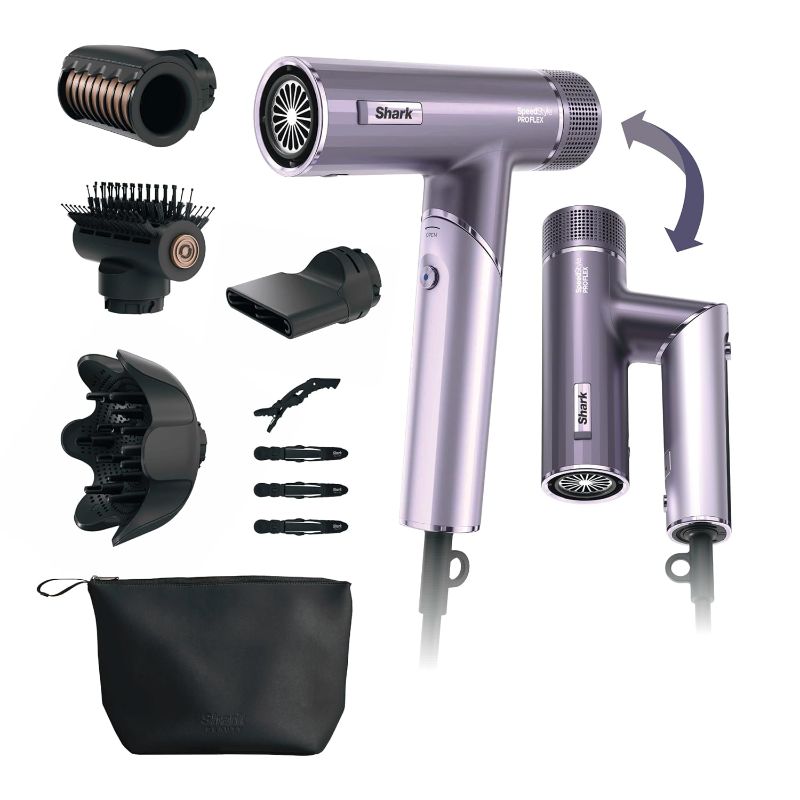 Photo 1 of Shark SpeedStyle Pro Flex Dryer, Scalp Shield, Bag, Lilac, HD543PL

