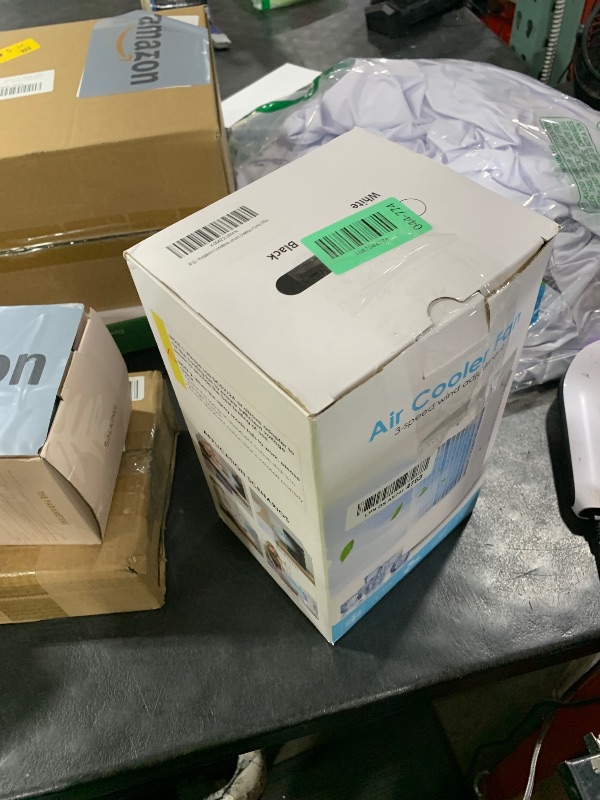 Photo 1 of Portable Air Conditioners 4-in-1 Mini Small Air Conditioner Evaporative Air Cooler Fan with 1000ml Water Tank 3 Speeds 7 LED Lights Personal Mini AC with Timer for Bedroom Desktop Home Office (White)