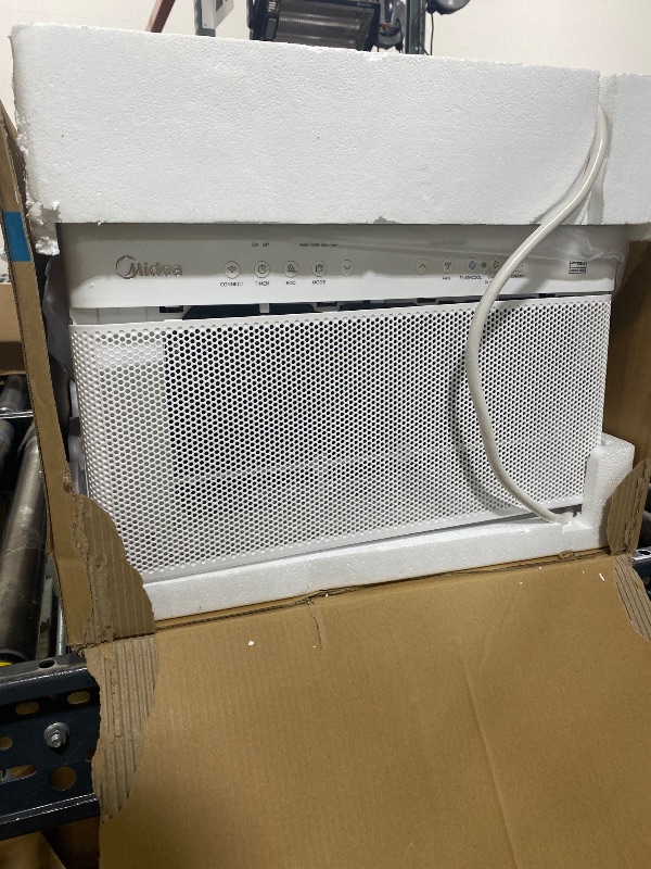 Photo 1 of Midea 12,000 BTU U-Shaped Smart Inverter Window Air Conditioner–Cools up to 550 Sq. Ft., Ultra Quiet with Open Window Flexibility, Compatible with Alexa/Google Assistant, 35% Energy Savings (Renewed)