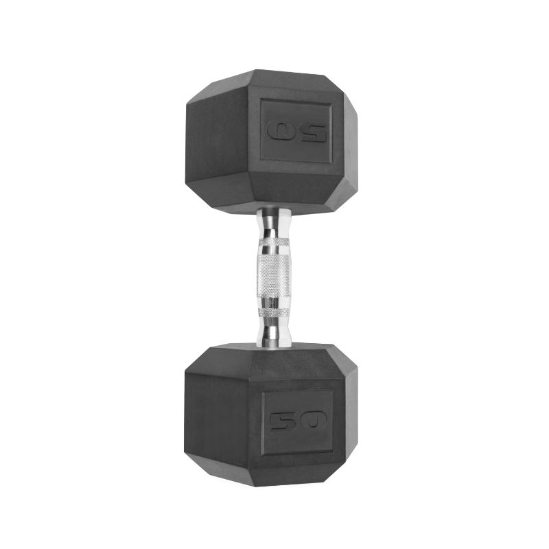 Photo 1 of CAP 50 LB Rubber Coated Hex Dumbbell 
