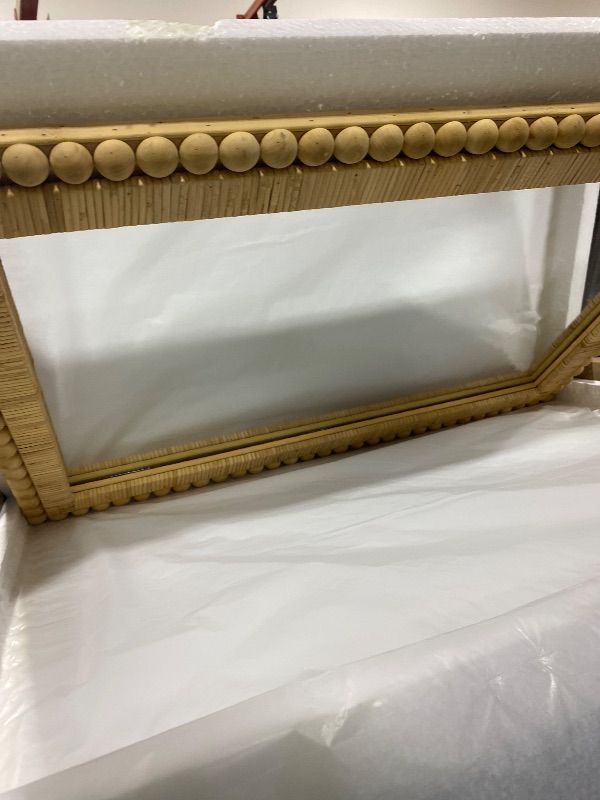 Photo 1 of Synovana Rattan Wall Mirror - Boho Rectangle 20" x 30"