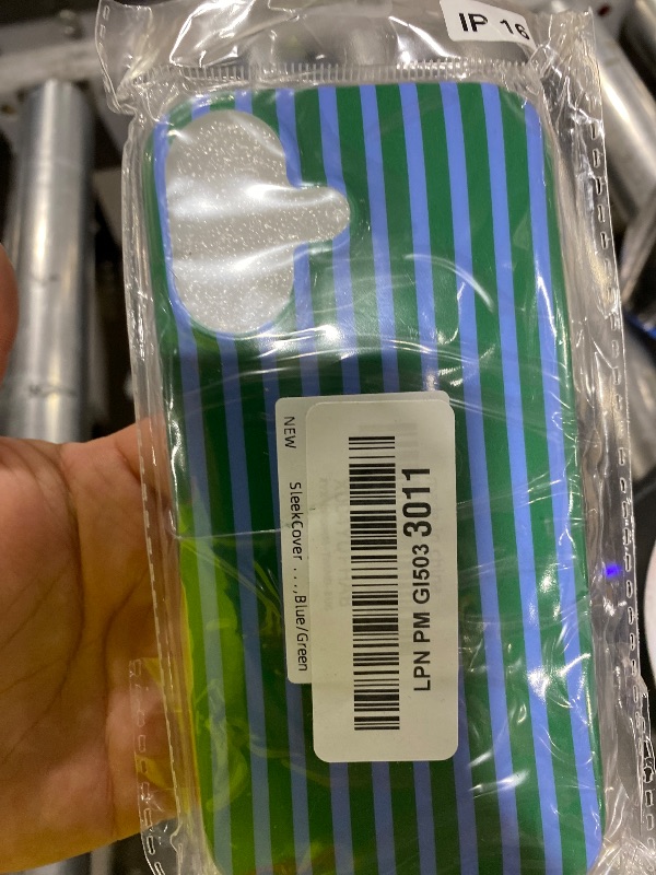 Photo 1 of SleekCover Blue/Green Striped Case for iPhone 16