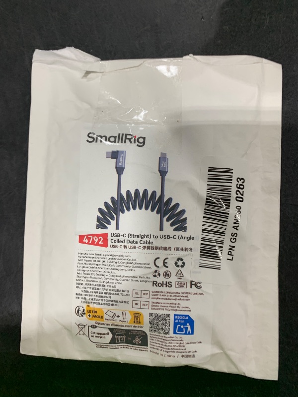 Photo 1 of SMALLRIG USB-C Coiled Data Cable (4792)