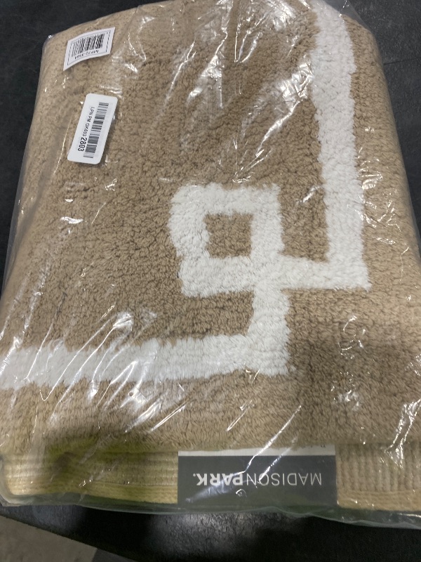 Photo 1 of Madison Park Evan Cotton Bath Rug, Taupe, 20" x 30"