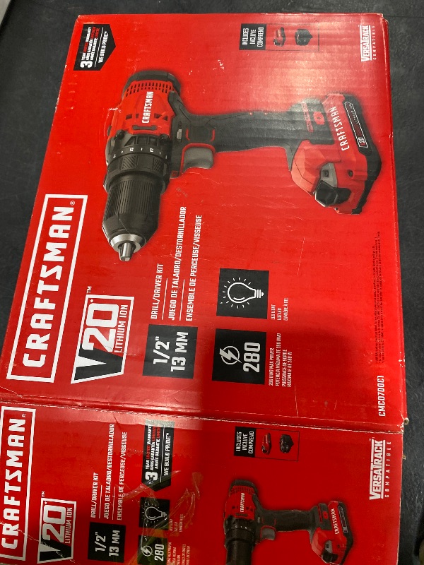 Photo 1 of CRAFTSMAN V20 Cordless Drill/Driver Kit, 1/2 inch