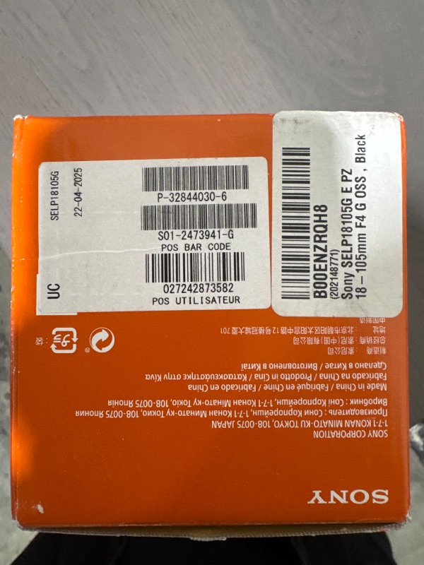 Photo 1 of Sony E PZ 18-105mm f/4.0 G OSS Lens