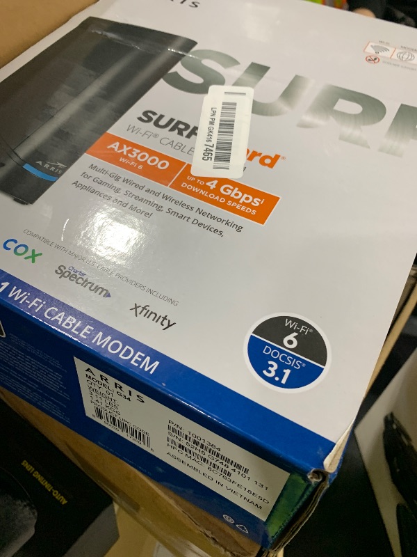 Photo 1 of ARRIS Surfboard G34 DOCSIS 3.1 Cable Modem + Wi-Fi 6 Router