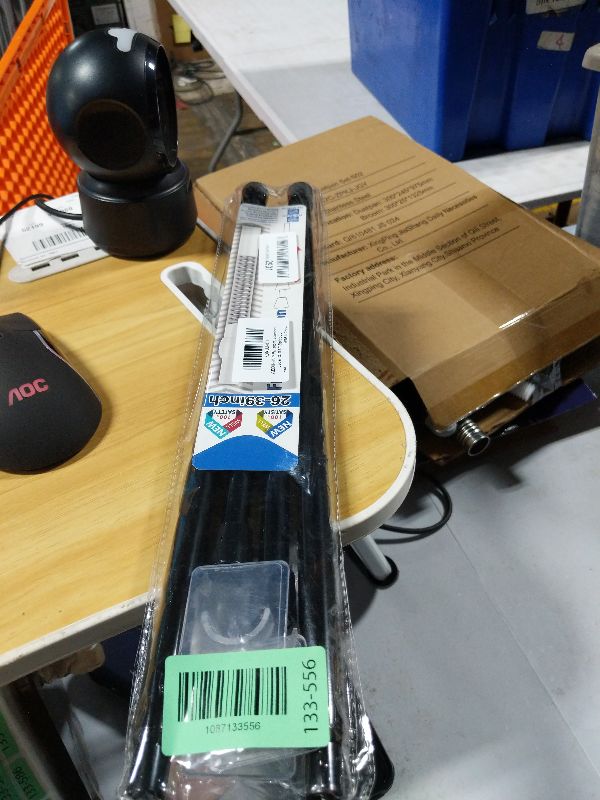 Photo 1 of 2 Pcs 26-39 Inch Black Adjustable Spring Tension Curtain Rods