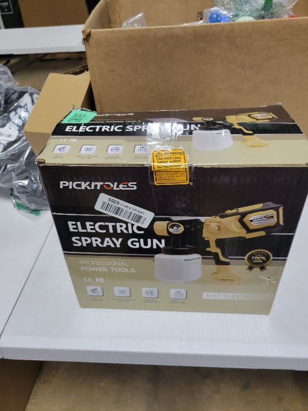 Photo 1 of 1000W HVLP Paint Sprayer High-Efficiency Electric Spray Gun with 6 Nozzles,Variable Patterns Adjustable Flow, 47oz (1400ml) Detachable Container,Easy to Clean for Home Improvement Projects Battlefield