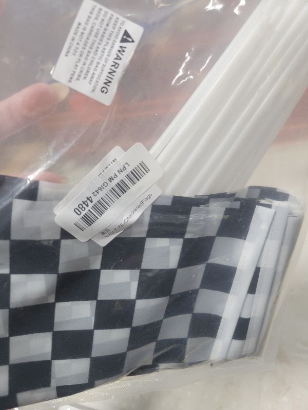 Photo 1 of 30Pcs Checkered Black and White Racing Stick Flag Small Mini Hand Held Race Car Flags Party Decorations