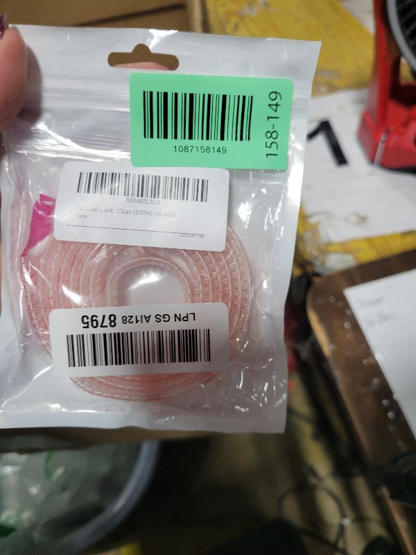 Photo 1 of 3M Dual Lock Reclosable Fastener 1/2" x 4Ft Clear SJ3560