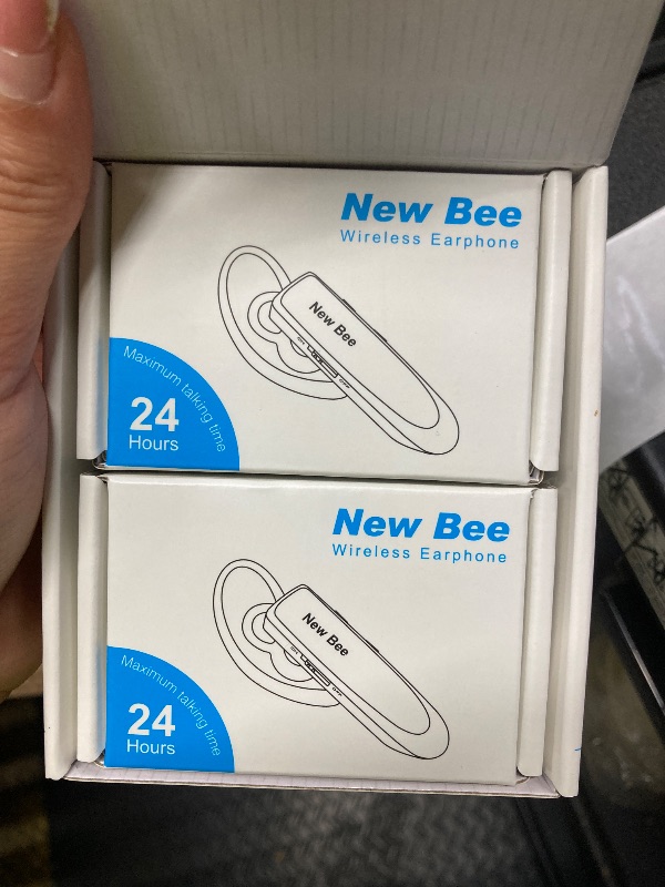 View 3 of [2 Pack] Bluetooth Earpiece Wireless Handsfree Headset V5.0 24 Hrs Driving with Mic 60 Days Standby Bluetooth Headset for iPhone Android Samsung Driver