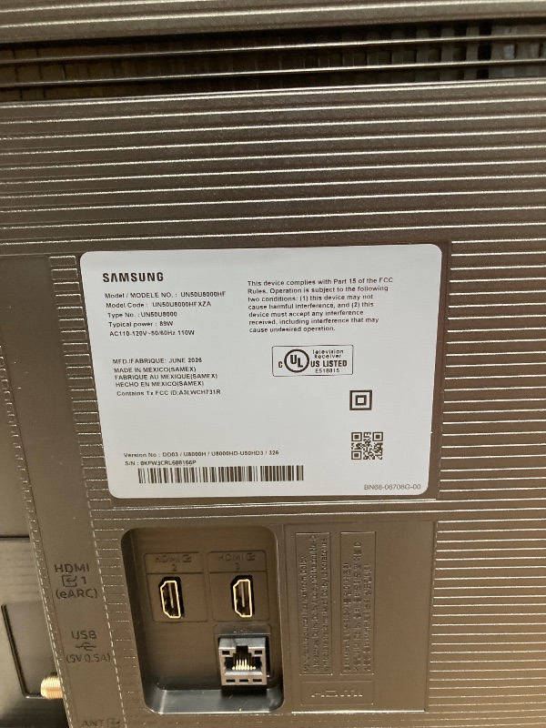 Photo 1 of *************broken screen -no returns , no refunds*************Samsung 50-Inch Class Crystal UHD U8000H Series Samsung Vision AI Smart TV (2026 Model, 50U8000H) Crystal Processor 4K, Endless Free Content, Motion Xcelerator, Color Booster, Alexa Built-in
