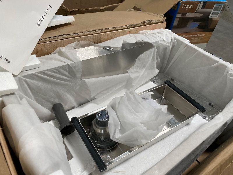Photo 1 of ***MISSING PARTS-ONLY****31 Inch Drop In Kitchen Sink -Wesliv 31x20 Drop In Top Mount Sinks 16 Gauge Stainless Steel 10 Inch Deep Single Bowl Kitchen Sink Basin with Colander & Drain Strainer