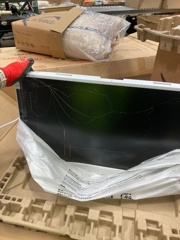 Photo 1 of ***no returns no refunds , broken screen*********msi PRO MP275W E2 27-inch IPS 1920 x 1080 (FHD) Gaming Office Monitor, 120Hz, Free-Sync, HDMI, DisplayPort, VGA Port, VESA Mountable, Tilt, Speaker, 4-Side Slim Bezel 1ms, White