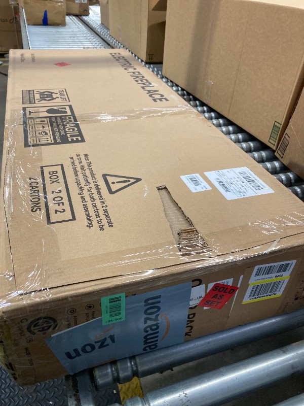 Photo 1 of **missing 1/2 ***OneBlis 80" Fireplace TV Stand, Modern Entertainment Center with 50" Smart WiFi Fireplace, TV Console for Living Room, Fits TVs Up to 90", All Black
