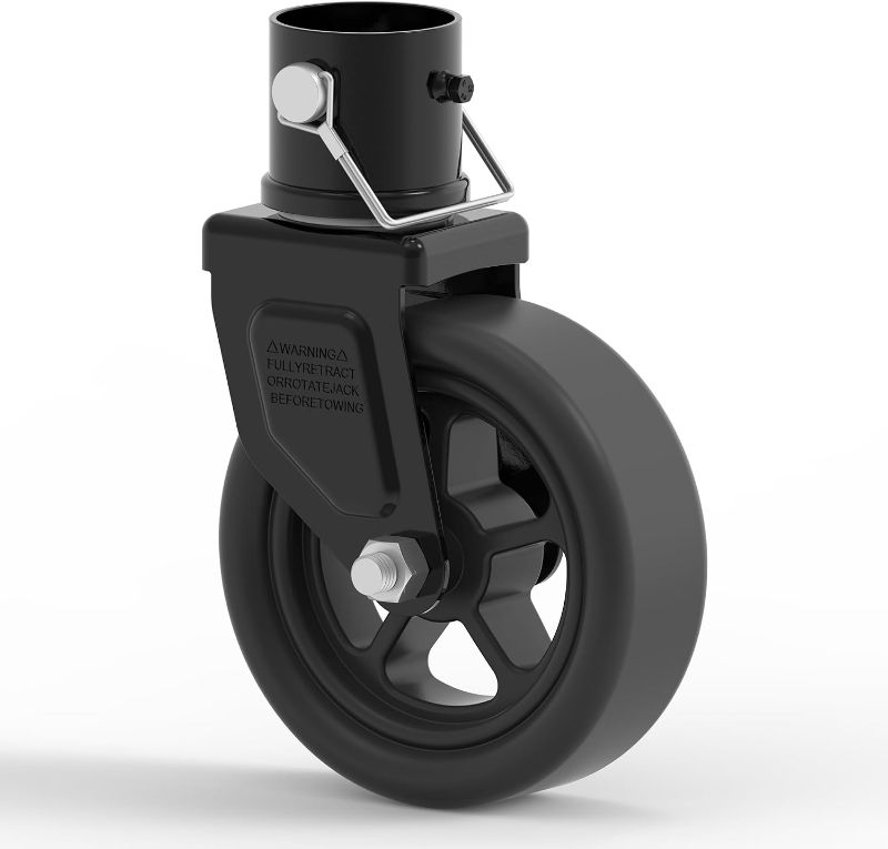 View 2 of ***ACTUAL PRICE IS $23.99***1500lbs 6" Trailer Jack Swivel Caster Replacement with Spoked Wheel | With Locking Pin, Black***ACTUAL PRICE IS $23.99***