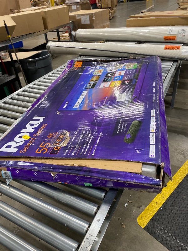 Photo 1 of ****** NO RETURN - NO REFOUND****** ****** THE SCREEN IS BROKEN********* Roku Smart TV 2026 – 55-Inch Select Series, 4K QLED TV – Roku TV with Voice Remote – Flat Screen QLED Television with Wi-Fi for Streaming Live Local News, Sports, & Movies – Bluetoot
