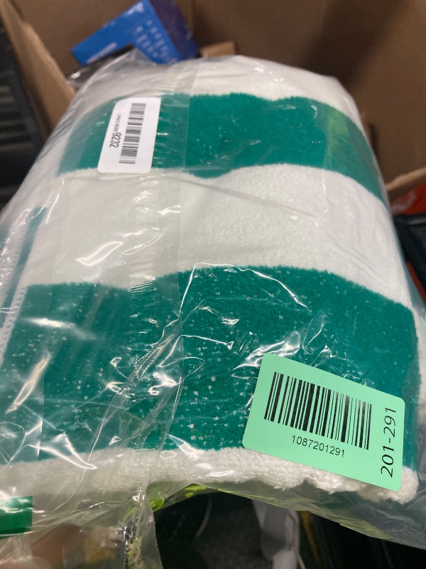 Photo 1 of ***MISSING 2****4 Packs Extra Large Bath Towels Striped Beach Towel Set Bathroom Sheets Bulk Oversized XL Big Fluffy Absorbent Microfiber Soft Blanket Turkish Hotel Shower Pool Hot Tub Toallas Baño Grandes Green