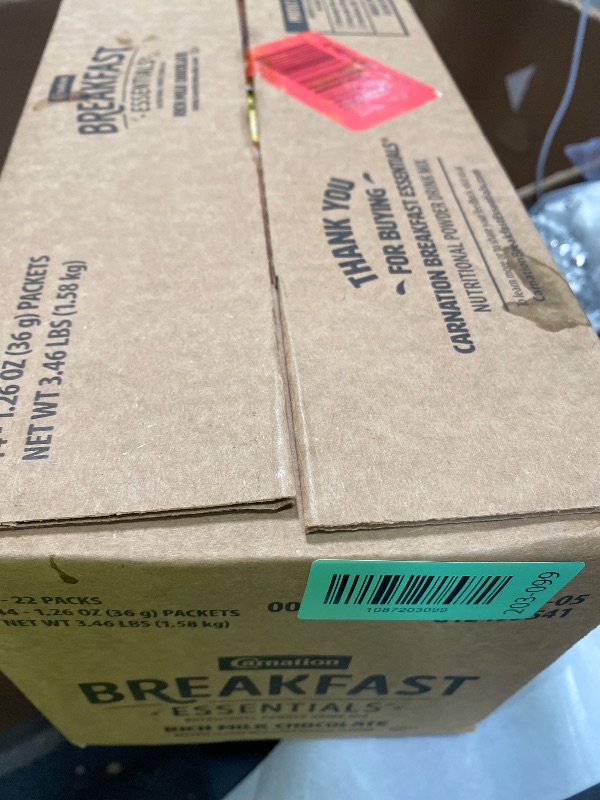 Photo 1 of (2 Pack) Carnation Breakfast Essentials Powder Protein Nutritional Shake Drink Mix Packets Rich Milk Chocolate Breakfast Shake 22 Count
