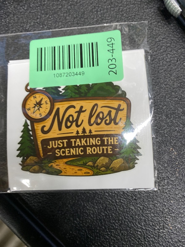 Photo 1 of (5Pcs) Not Lost Just Taking The Scenic Route Sticker 3 Inch, Outdoorsmen Hike Camp Waterproof Vinyl Decal for Water Bottle Laptop, Car, Phone, Book