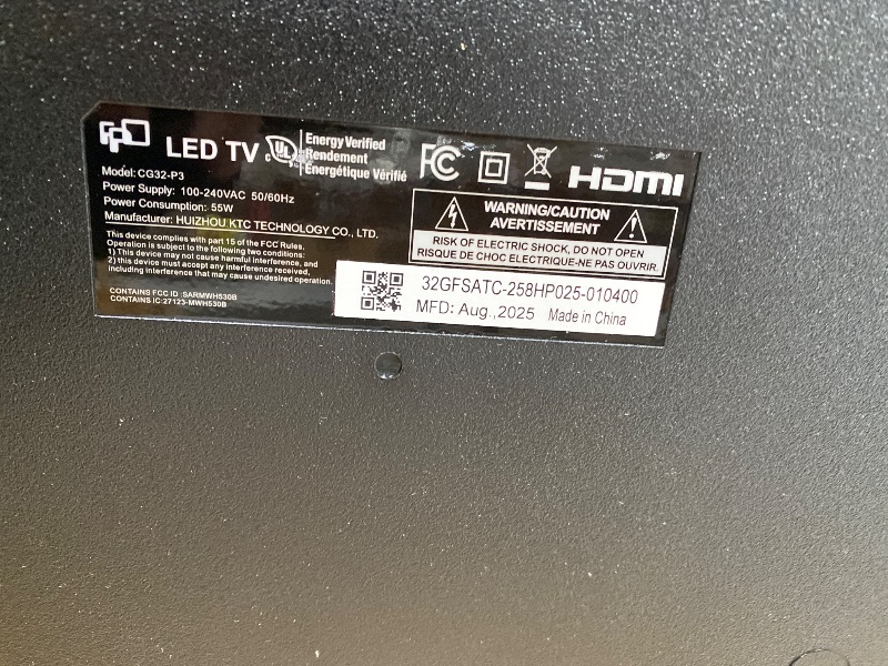 Photo 1 of ***Broken, parts only, non-refundable, non-returnable***FPD 32-inch Smart TV Google TV HD 720p with Google Play and Google Cast Built-in, HDR 10, Dolby Audio, Voice Remote, Stream Live TV(Palette-Series, CG32-P3, 2024 Model)