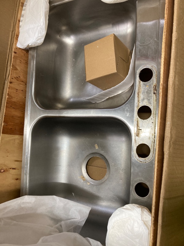 Photo 1 of ***USED *** Kitead 33x19 Stainless Steel Drop In Kitchen Sink - 33 Inch Stainless Steel Workstation Single Bowl Kitchen Sink Drop In ***USED-DAMAGE -DIRT RESIDUE, SCUFFS/SCRATCHES -CLEANING NEEDED -SELLING AS IS ***