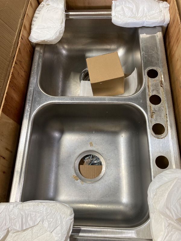 Photo 1 of ***USED *** Kitead 33x19 Stainless Steel Drop In Kitchen Sink - 33 Inch Stainless Steel Workstation Single Bowl Kitchen Sink Drop In ***USED-DAMAGE -DIRT RESIDUE, SCUFFS/SCRATCHES -CLEANING NEEDED -SELLING AS IS ***