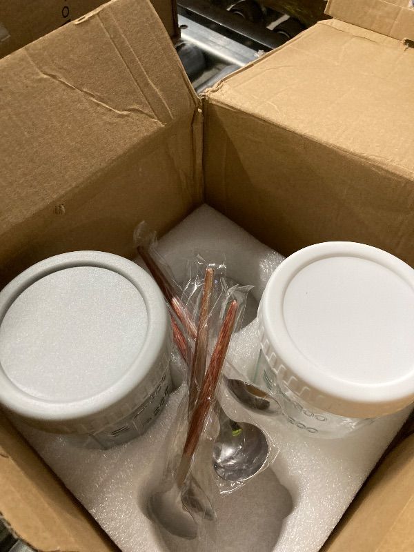 Photo 1 of **MISSING 2***Iimin Glass Overnight Oats Containers?with Lids and Spoons?16 oz Glass Food Storage Containers ?Container Meal Prep Jar for Cereal Fruit Vegetable Milk Salad Yogurt