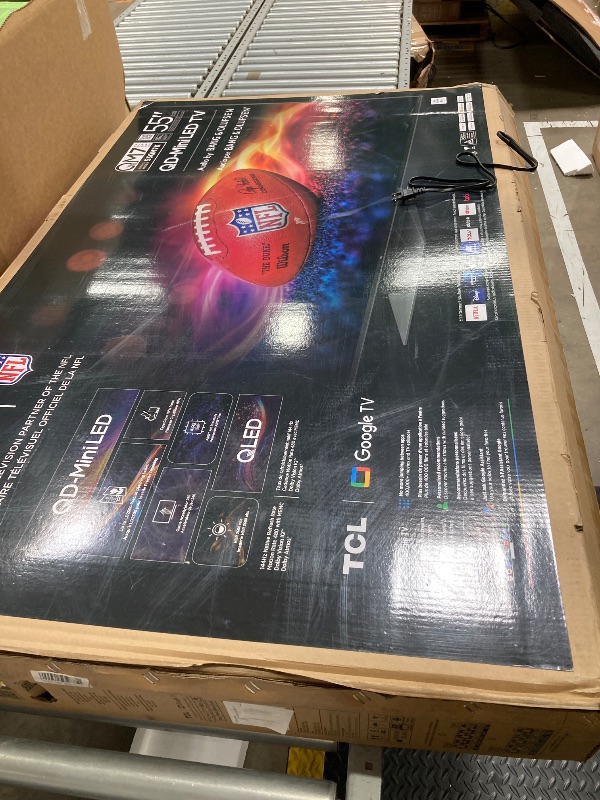 Photo 1 of **NO RETURN**55 Inch Class QM7K Series | Mini LED QLED 4K HDR | 55QM7K, 2025 Model | 120HZ-144HZ Anti Reflective Screen Smart Google TV Dolby Atmos Onkyo Audio | Voice Remote Alexa Gaming Streaming Television