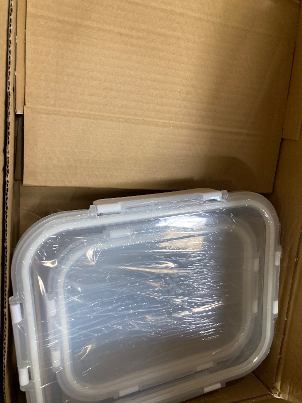Photo 1 of [80 oz & 36 oz]Extra Large Glass Food Storage/Baking Containers Set with Lids, 2 Pack 80 oz(10 cup)&2 Pack 36 oz (4.5 cup)Airtight Glass Container,Microwave,Oven,Freezer and Dishwasher, White
