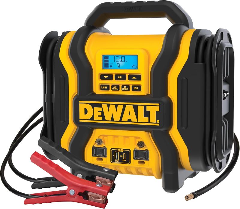Photo 1 of ***MISSING PARTS-NO CABLES****DEWALT DXAEPS14 2000 Peak Battery Amp 12V Automotive Battery Booster Jump Starter/Power Station with 120 PSI Compressor, 500W AC Power Inverter, and 15W USBa & 25W USB Ports