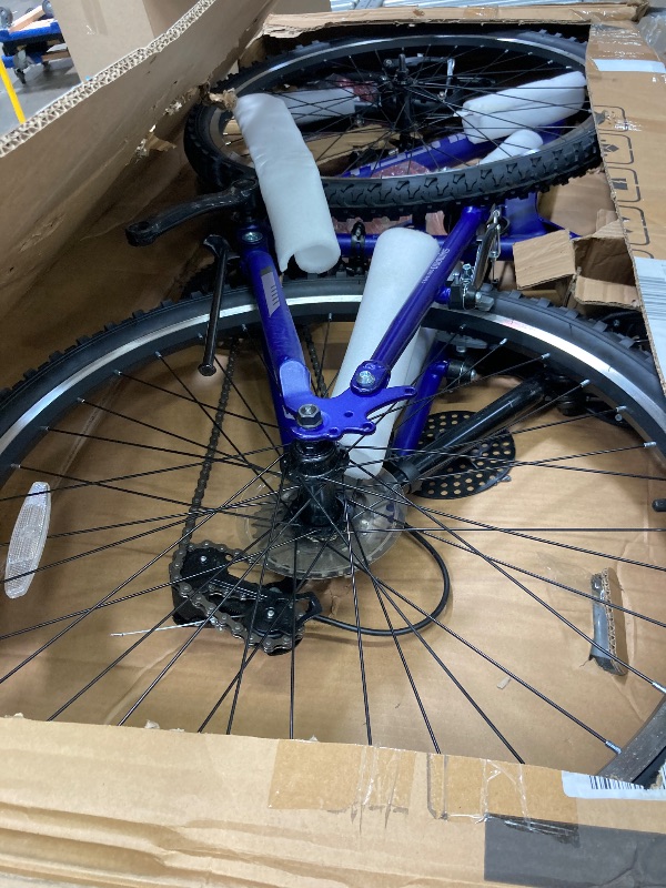 Photo 1 of ***DAMAGED -SELLING AS REPLACEMENT PARTS ONLY*** BHuffy Stone Mountain Womens 26 Inch Mountain Bike, Midnight Purple Frame, 21-Speed Shimano Twist Shifting, Dual Suspension, Comfort Saddle | 20"/24"/26" Sizes, 6-21 Speeds, Dual Suspension Available |