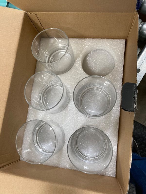 Photo 1 of ***MISSING ONE GLASS -SELLING AS INCOMPLETE SET***13.8oz Borosilicate Glass Drinking Glasses Set of 5, Heat-Resistant Double Old Fashioned Lowball Tumblers, Crystal Clear Water Cups, Lowball Glasses Rocks Glasses for Cocktail, Whiskey Glasses