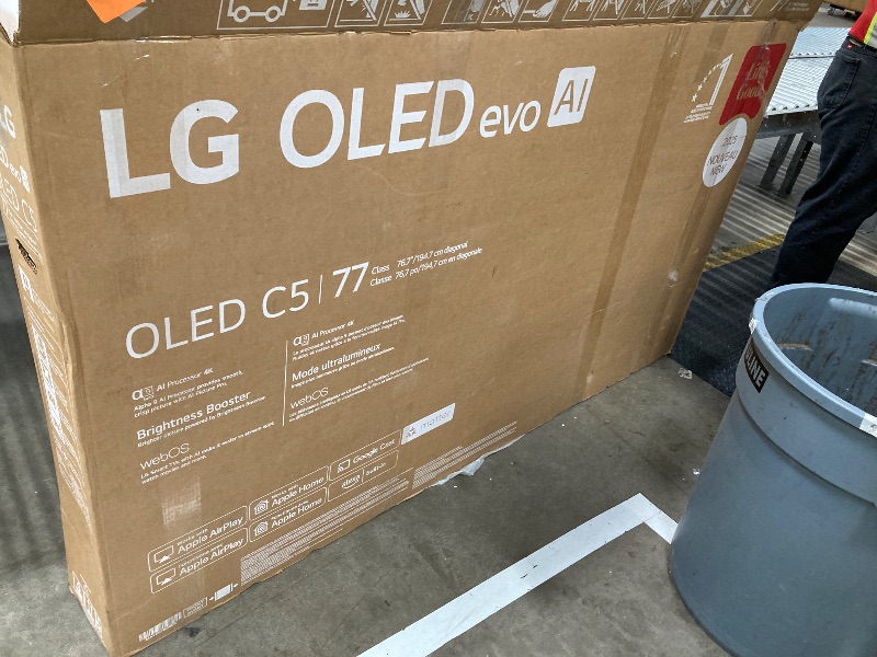 Photo 1 of **NO RETURN** LG 77-Inch Class OLED evo AI 4K C5 Series Smart TV w/Dolby Atmos, Dolby Vision, HDR10, AI Super Upscaling 4K, Filmmaker Mode, Wow Orchestra, Alexa Built-in (OLED77C5PUA, 2025)