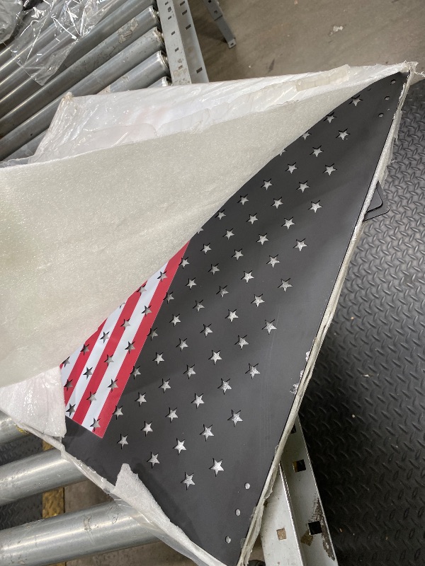 Photo 1 of *scratches* Gisafai 24" Adjustable Rv Screen Door Protector, Aluminum Grille Guard for Dogs, Fits 22"-31.5" Wide Camper Doors, Rv Entry Screen Door Shield, USA Flag and Star Design