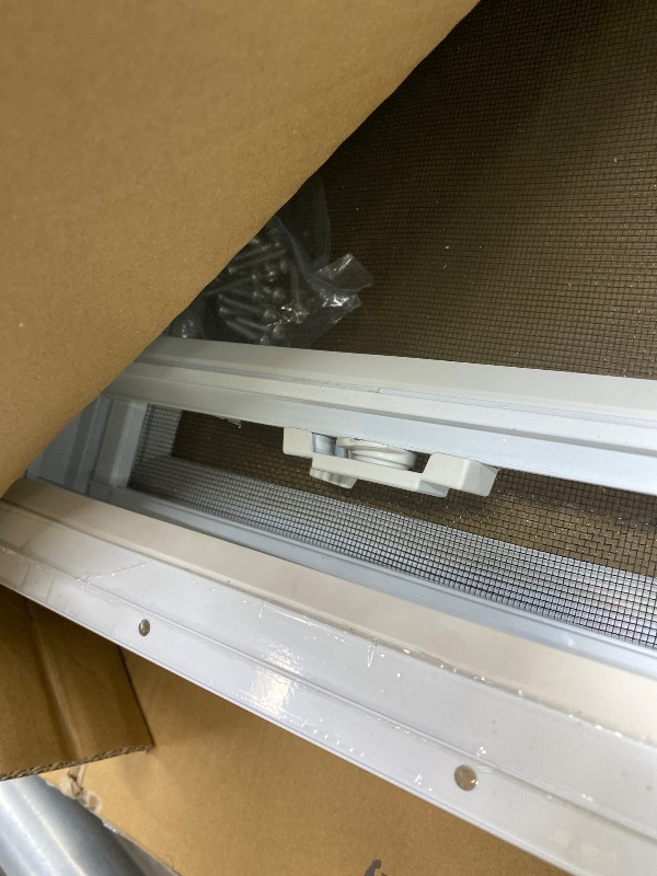 Photo 1 of *Scratches* Kathfly 2 Pack Basement Home Window 32" x 14" Mini Basement Windows Replacement with Glass Block Screen and Screws for Home Sheds Barns (White)