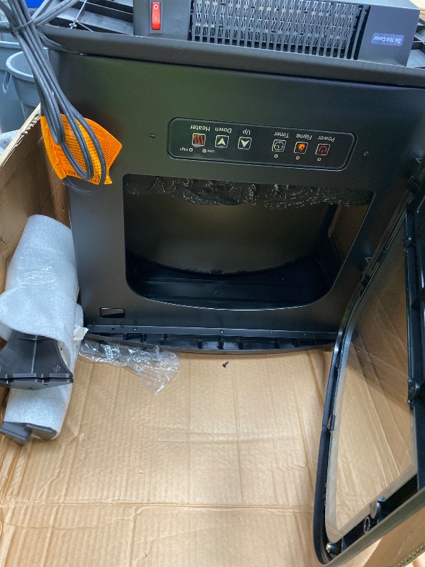 Photo 1 of ***PLASTIC BASE IS CRACKED****DUMOS Electric Fireplace Heater, 26” Freestanding Electric Fireplace Stove with 3D Flame Effect & Remote Control, Stylish Stove for Home with Safety Features, Adjustable Heat & 12H Timer, Charcoal
