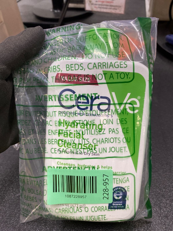 Photo 1 of *Lid missing* CeraVe Hydrating Facial Cleanser, Moisturizing Face Wash For Dry Skin, Hyaluronic Acid + Ceramides + Glycerin, Hydrating Cleanser For Normal To Dry Skin, National Eczema Association Certified, 16 Oz