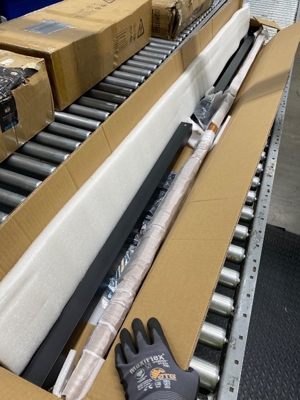 Photo 1 of *Box damaged* UOKRR Metal Handrail Wood Grain for Elderly, 6 Step Hand Rails for Outdoor Steps, Outdoor Indoor Stair Handrails Kit, Porch Hand Rails for Concrete Steps