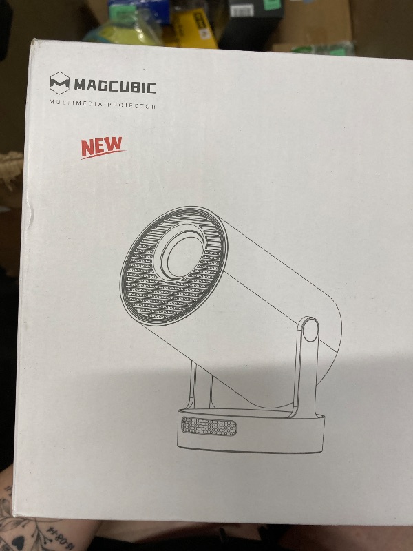 Photo 1 of ?Electric Focus?Magcubic Mini Projector 4K Support, Portable Projector with WiFi 6 and Bluetooth 5.4, Smart Proyector, 5W Soundbase Speaker, 180°Rotation for Home Theater